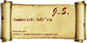 Jambrich Sára névjegykártya