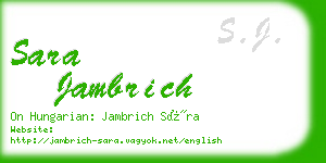 sara jambrich business card
